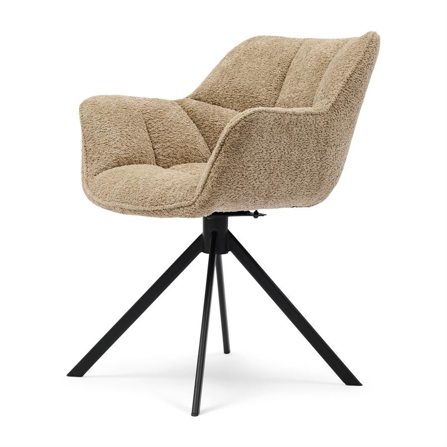 Rivièra Maison Carnaby Eetkamerstoel | Draaibaar | Soft Walnut | 82x67x60 cm