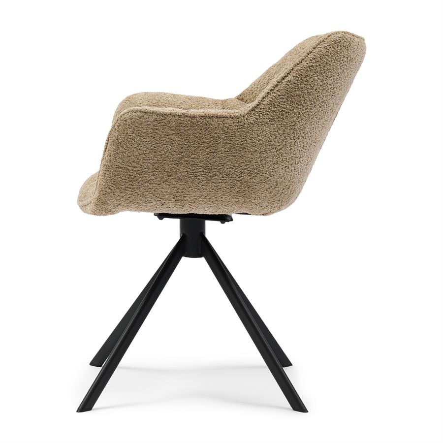 Rivièra Maison Carnaby Eetkamerstoel | Draaibaar | Soft Walnut | 82x67x60 cm