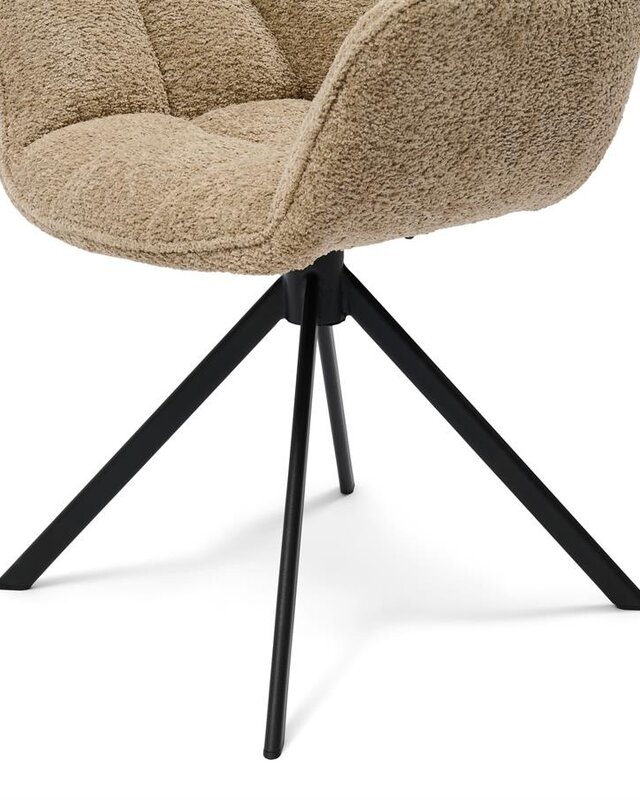 Rivièra Maison Carnaby Eetkamerstoel | Draaibaar | Soft Walnut | 82x67x60 cm