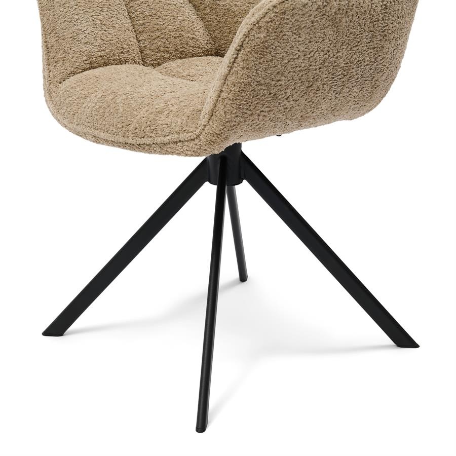 Rivièra Maison Carnaby Eetkamerstoel | Draaibaar | Soft Walnut | 82x67x60 cm