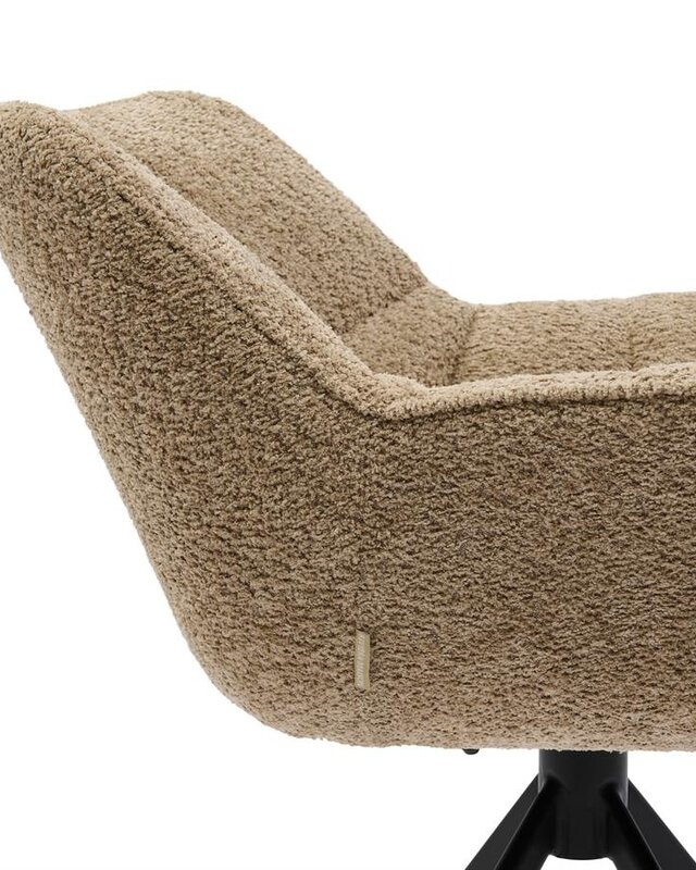 Rivièra Maison Carnaby Eetkamerstoel | Draaibaar | Soft Walnut | 82x67x60 cm