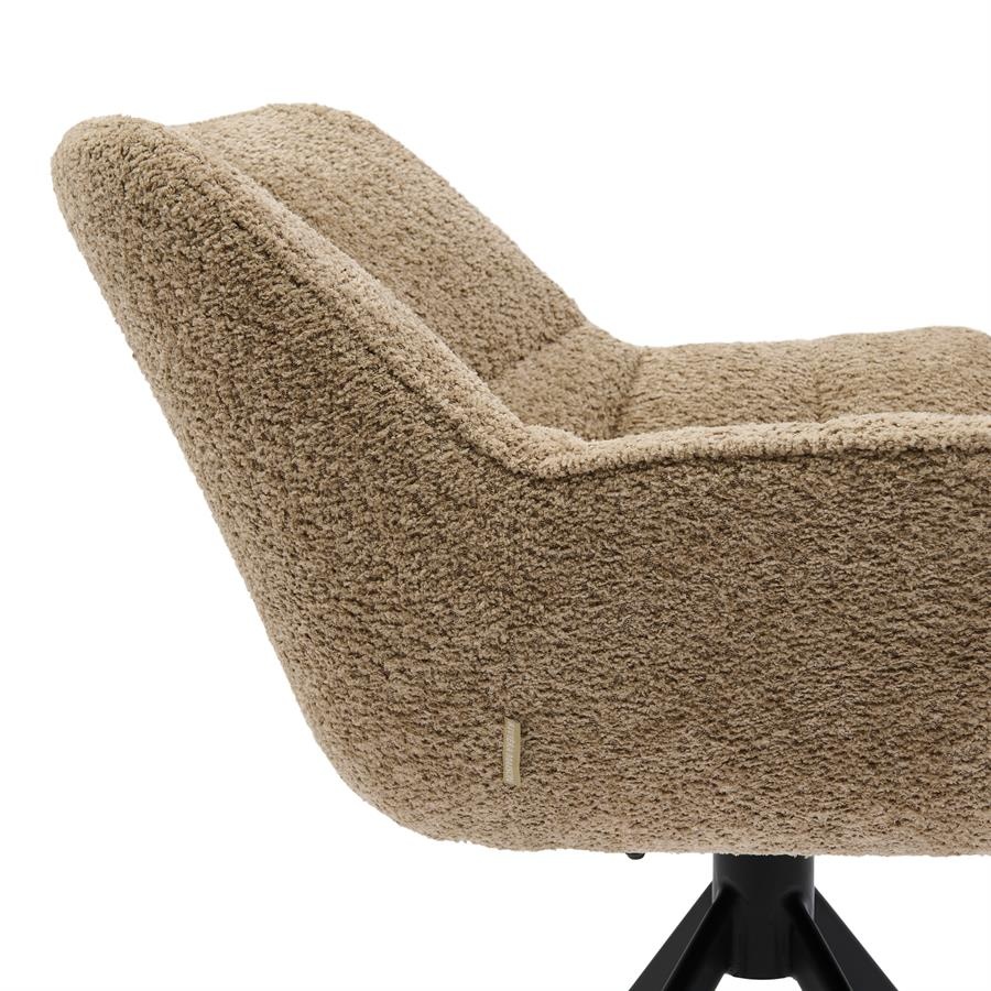 Rivièra Maison Carnaby Eetkamerstoel | Draaibaar | Soft Walnut | 82x67x60 cm