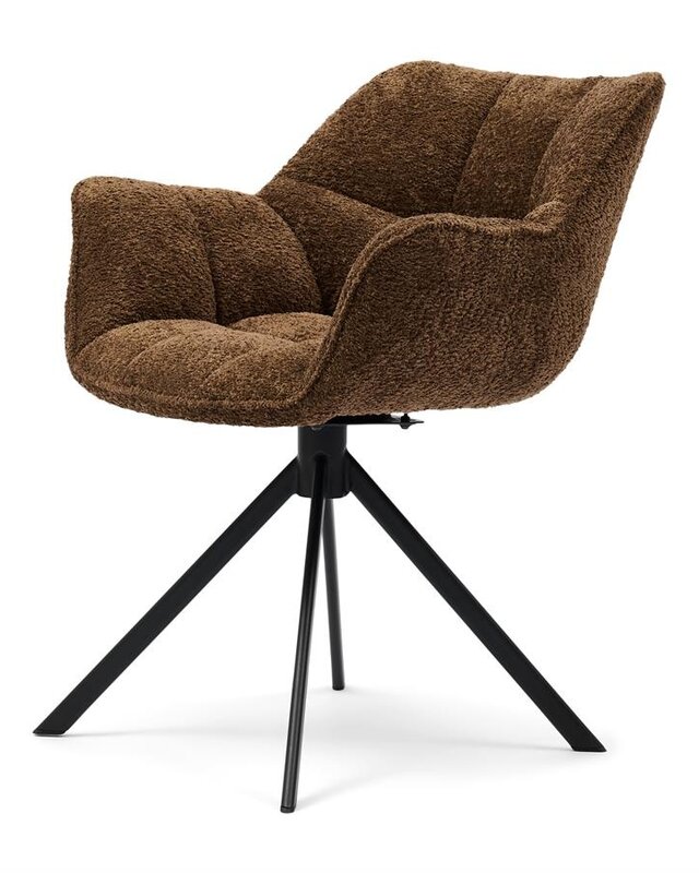 Rivièra Maison Carnaby Eetkamerstoel | Draaibaar | Umber Brown | 82x67x60 cm