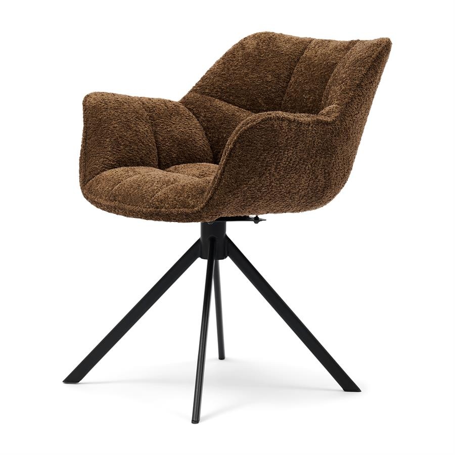 Rivièra Maison Carnaby Eetkamerstoel | Draaibaar | Umber Brown | 82x67x60 cm