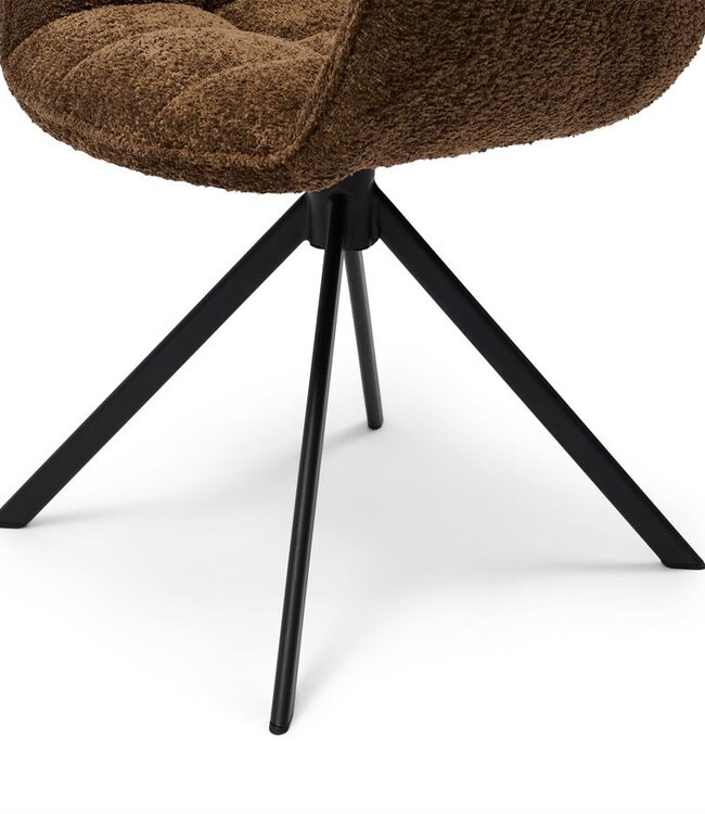 Rivièra Maison Carnaby Eetkamerstoel | Draaibaar | Umber Brown | 82x67x60 cm