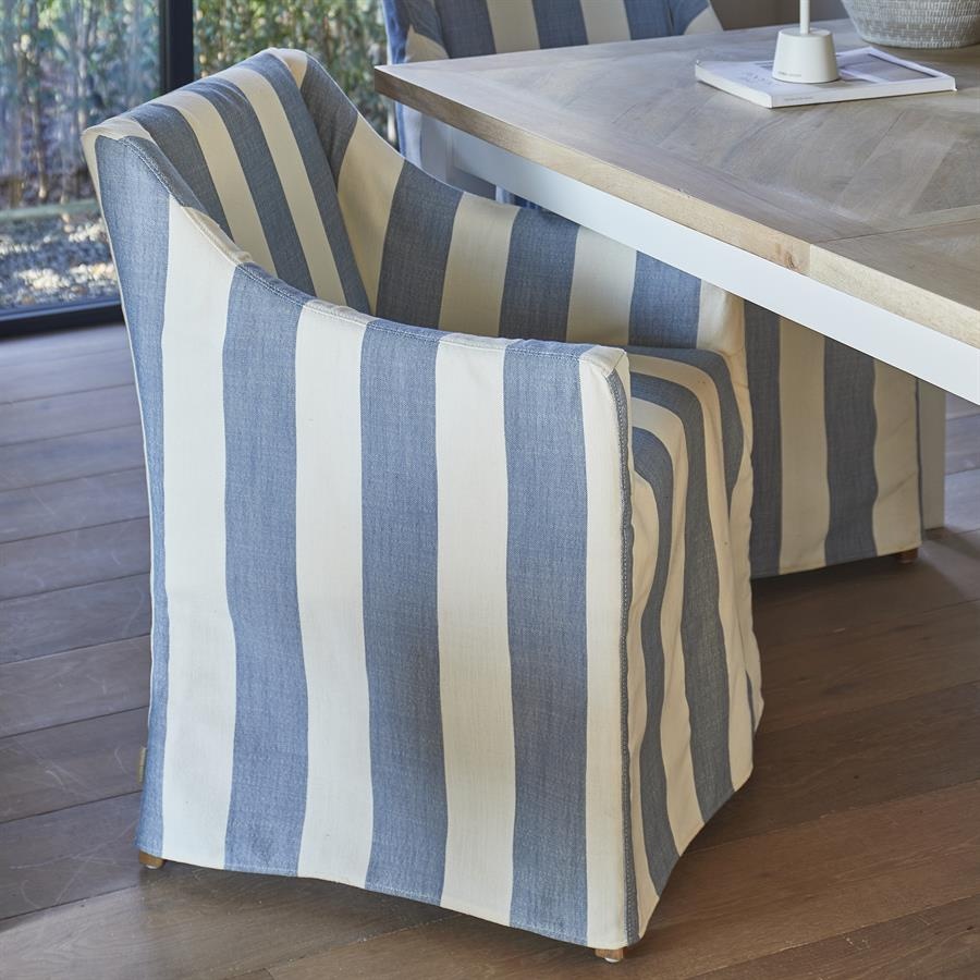 Rivièra Maison Firenze Eetkamerstoel | Gestreept | 85.5x61x56 cm