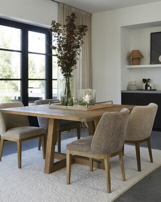 Rivièra Maison Whistler Eetkamerstoel | Warm Mushroom | 84.5x61x62 cm
