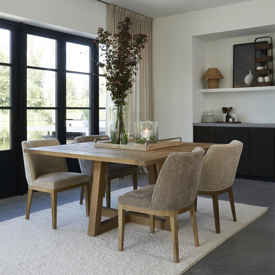 Rivièra Maison Whistler Eetkamerstoel | Warm Mushroom | 84.5x61x62 cm