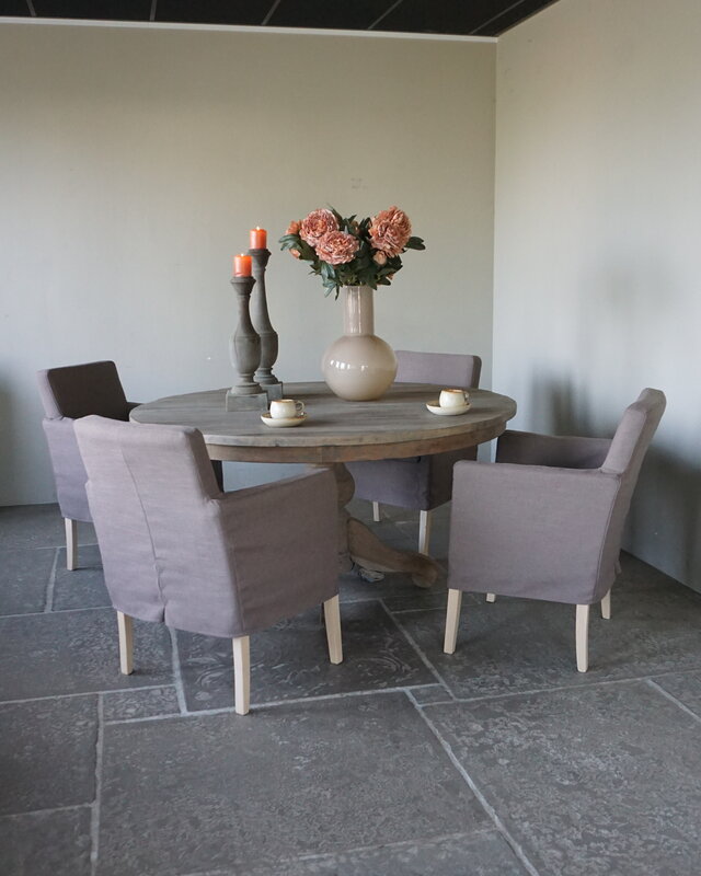Rene Houtman Eetkamerstoel Stof Bas + Losse Hoes | Set Van 4