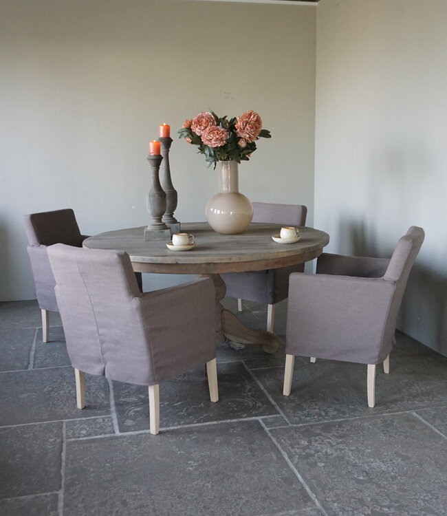 Rene Houtman Eetkamerstoel Stof Bas + Losse Hoes | Set Van 4