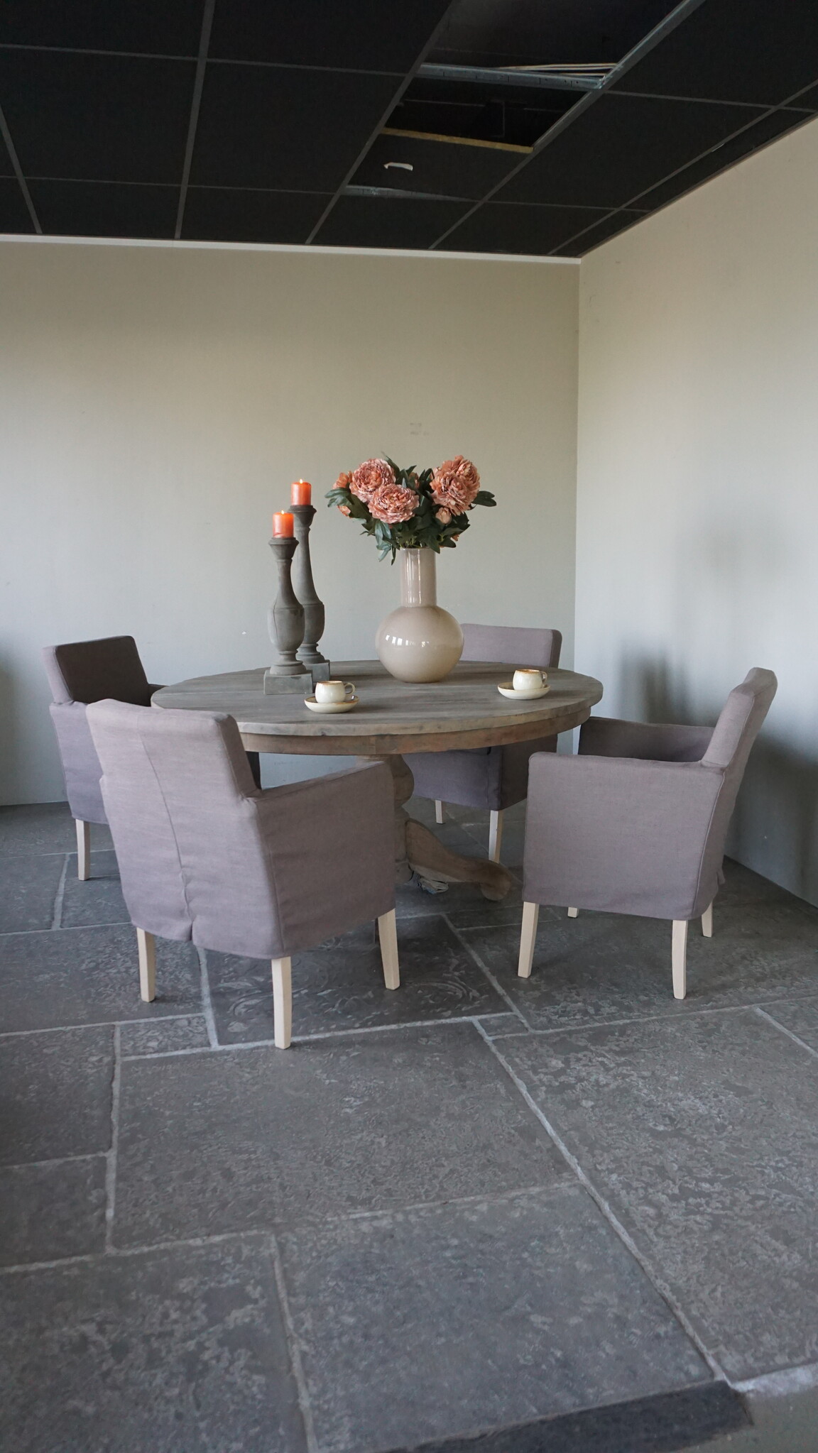 Rene Houtman Eetkamerstoel Stof Bas + Losse Hoes | Set Van 4