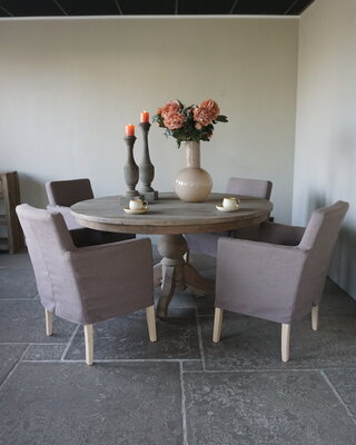 Rene Houtman Eetkamerstoel Stof Bas + Losse Hoes | Set Van 4