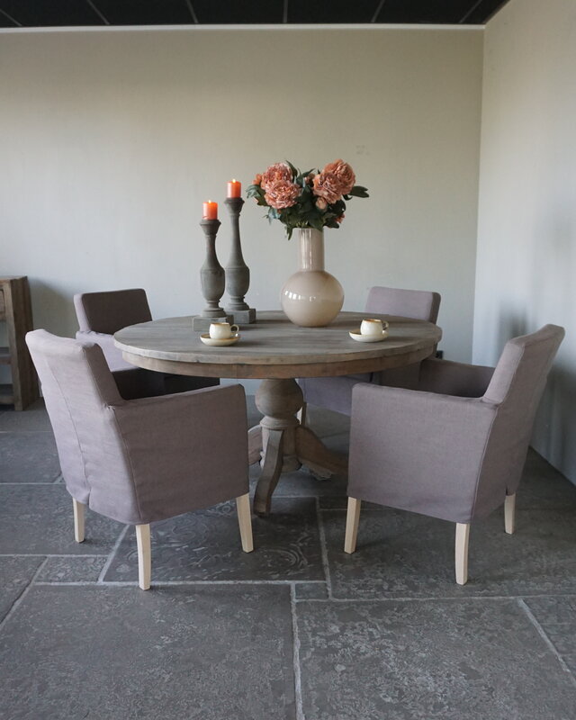 Rene Houtman Eetkamerstoel Stof Bas + Losse Hoes | Set Van 4