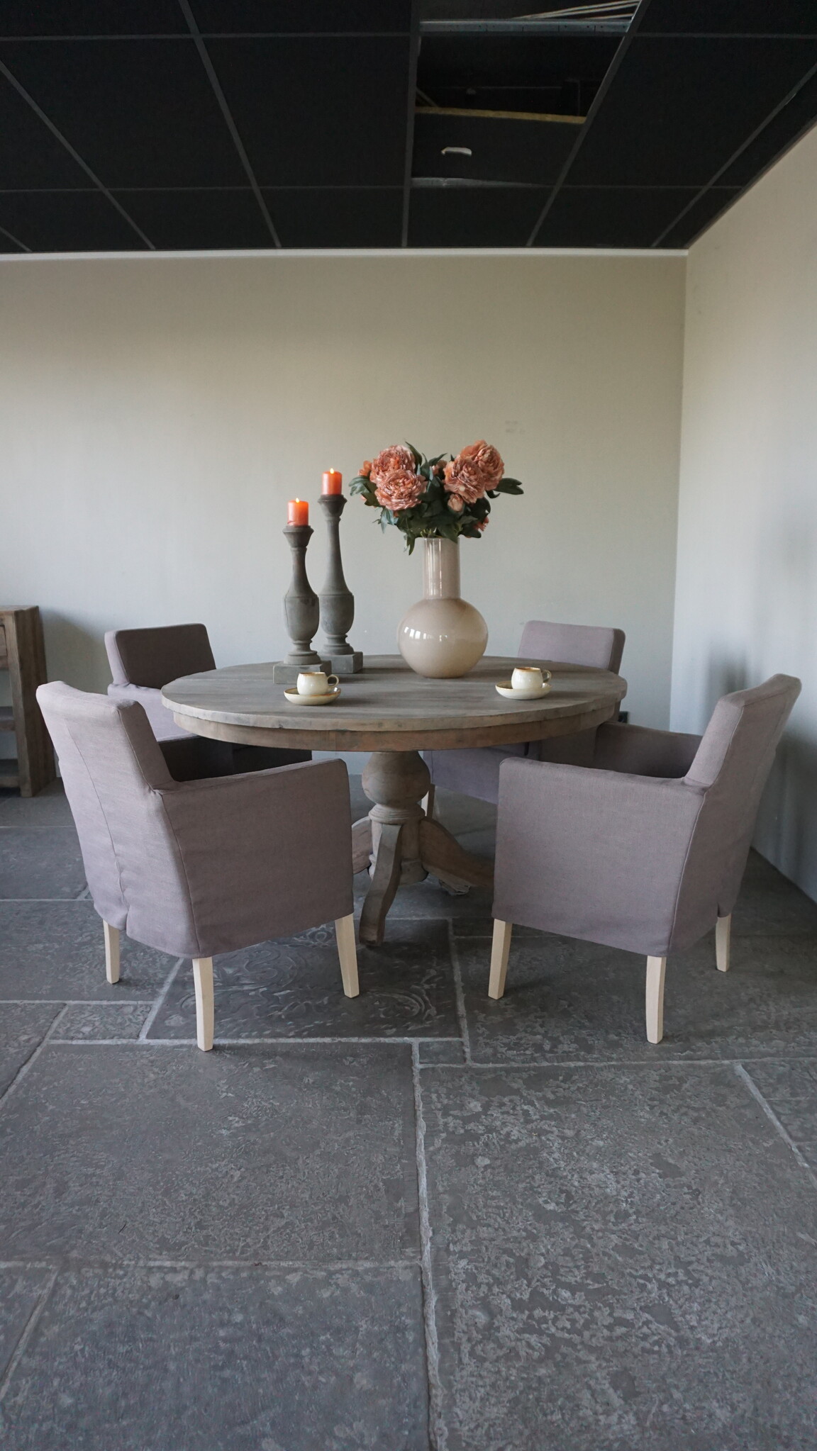 Rene Houtman Eetkamerstoel Stof Bas + Losse Hoes | Set Van 4
