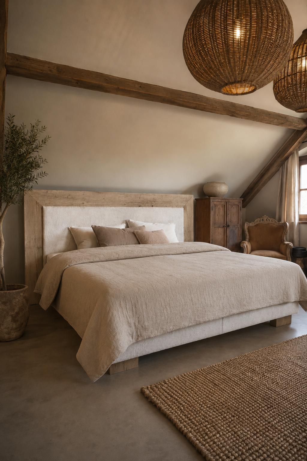 Rene Houtman Boxspring Bed Woods Licht Oud Eikenhouten Lijst