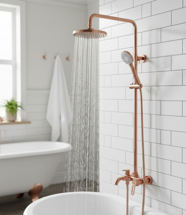 Rene Houtman Rose Gouden Opbouwdouche - Met Handdouche