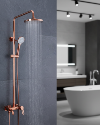 Rene Houtman Rose Gouden Opbouwdouche - Met Handdouche