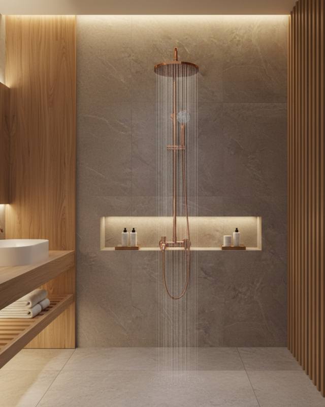 Rene Houtman Rose Gouden Opbouwdouche - Met Handdouche