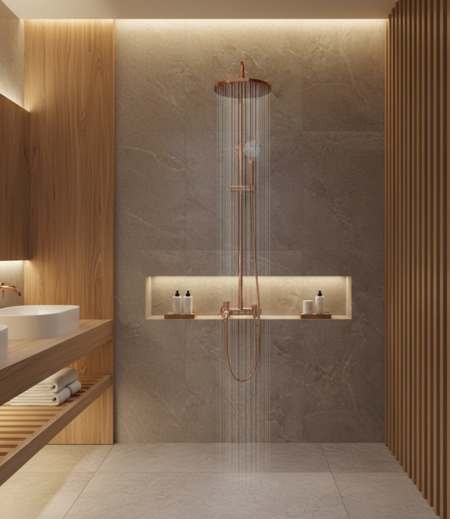 Rene Houtman Rose Gouden Opbouwdouche - Met Handdouche