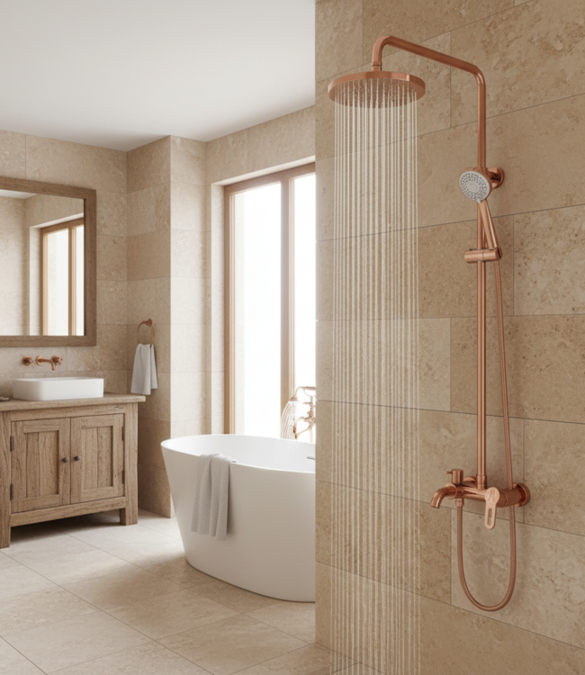 Rene Houtman Rose Gouden Opbouwdouche - Met Handdouche