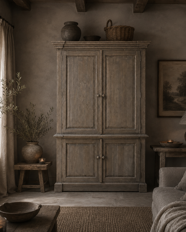 Luksa Home Collection Kabinetkast Owen | Antique Grey | H230xB140xD55 cm