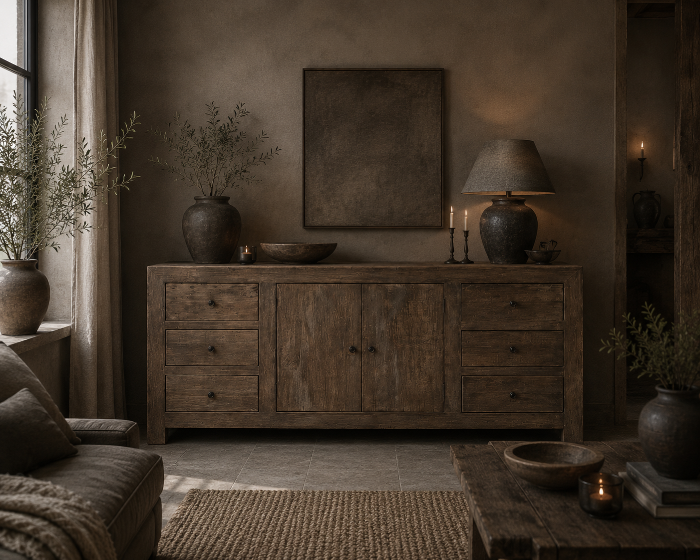 Luksa Home Collection Dressoir Hunter | Antique Grey | H90xB180xD50 cm