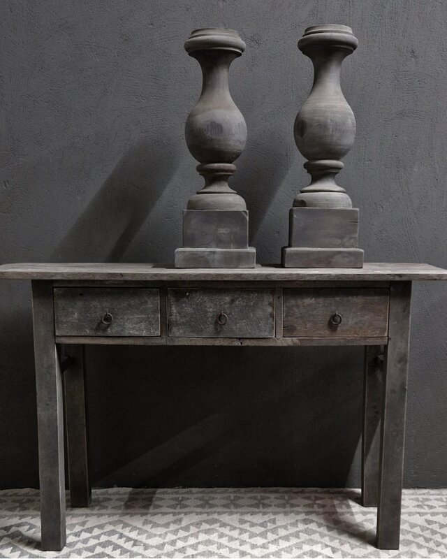 Luksa Home Collection Baluster Lux | Antique Grey | H71xB24 cm