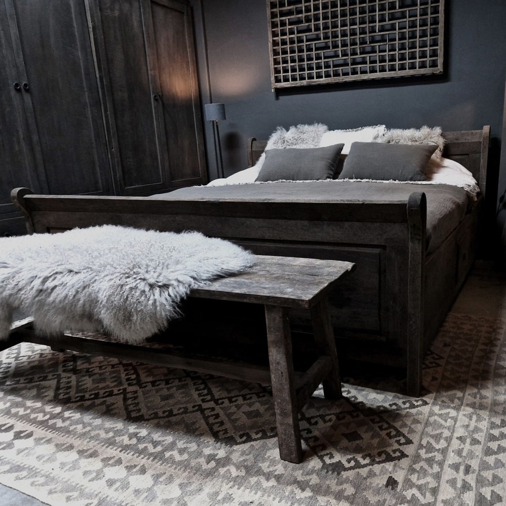 Luksa Home Collection Bed Lester | Antique Grey | 3 Maten Verkrijgbaar!