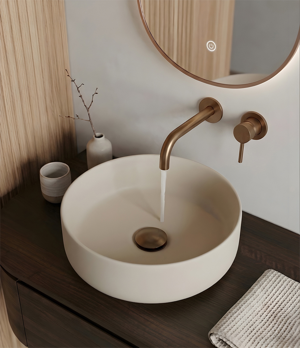 Wiesbaden Waskom Colosso Rond | Keramiek | Beige | 36x12 cm