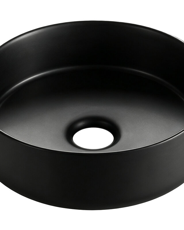 Wiesbaden Waskom Colosso Rond | Keramiek | Mat Zwart | 36x12 cm