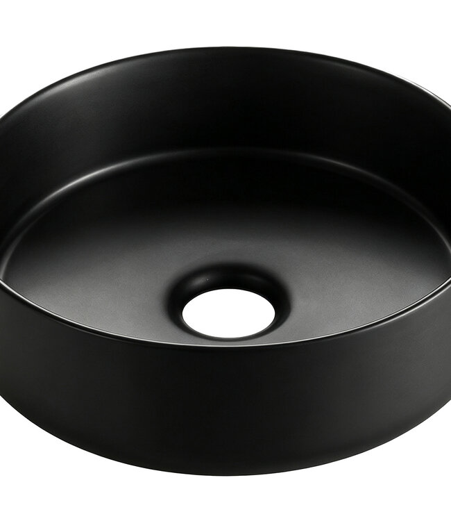 Wiesbaden Waskom Colosso Rond | Keramiek | Mat Zwart | 36x12 cm