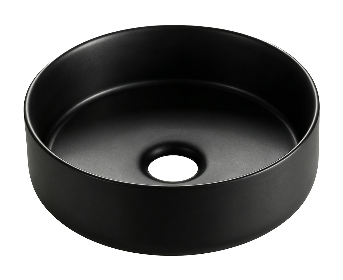 Wiesbaden Waskom Colosso Rond | Keramiek | Mat Zwart | 36x12 cm