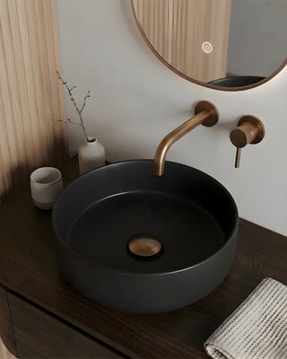 Wiesbaden Waskom Colosso Rond | Keramiek | Mat Zwart | 36x12 cm