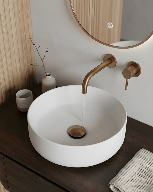 Wiesbaden Waskom Colosso Rond | Keramiek | Mat Wit | 36x12 cm
