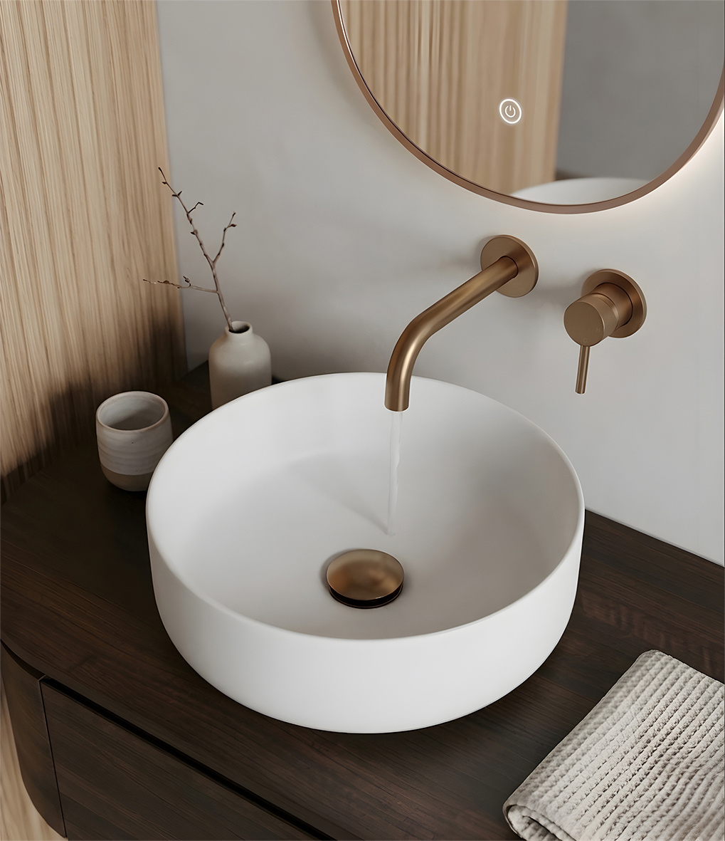 Wiesbaden Waskom Colosso Rond | Keramiek | Mat Wit | 36x12 cm
