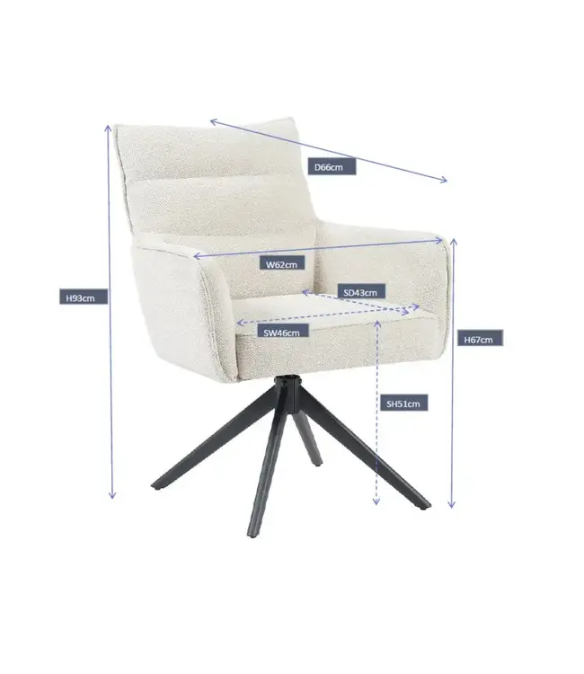Reefs Interior Eetkamerstoel Paul | Groen | H91xB61xD65 cm