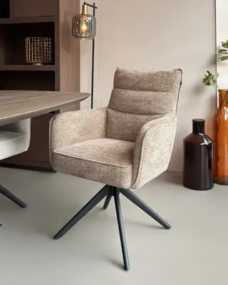 Reefs Interior Eetkamerstoel Paul | Taupe | H91xB61xD65 cm