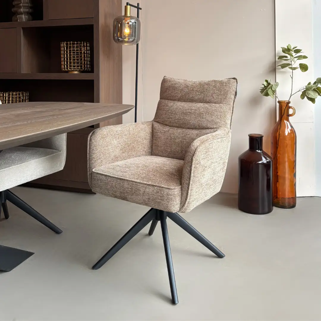Reefs Interior Eetkamerstoel Paul | Taupe | H91xB61xD65 cm