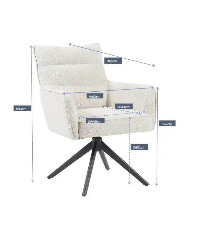 Reefs Interior Eetkamerstoel Paul | Taupe | H91xB61xD65 cm