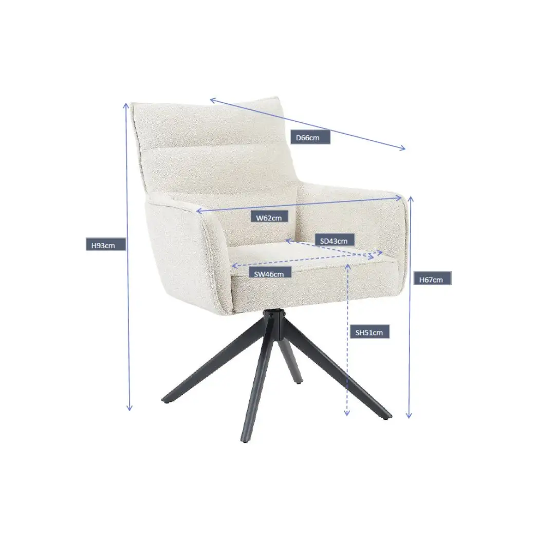 Reefs Interior Eetkamerstoel Paul | Taupe | H91xB61xD65 cm