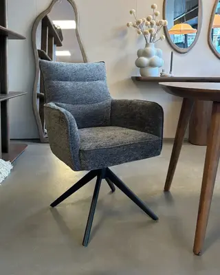 Reefs Interior Eetkamerstoel Paul | Antraciet | H91xB61xD65 cm