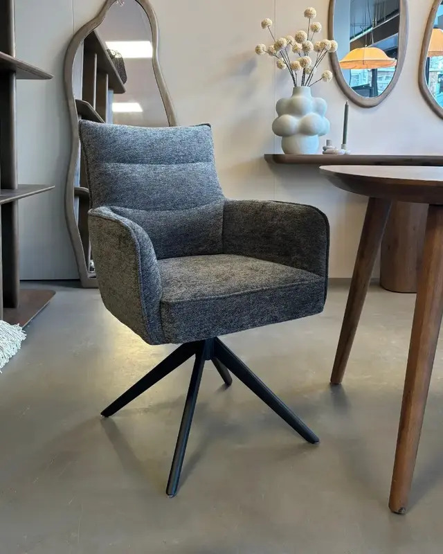 Reefs Interior Eetkamerstoel Paul | Antraciet | H91xB61xD65 cm