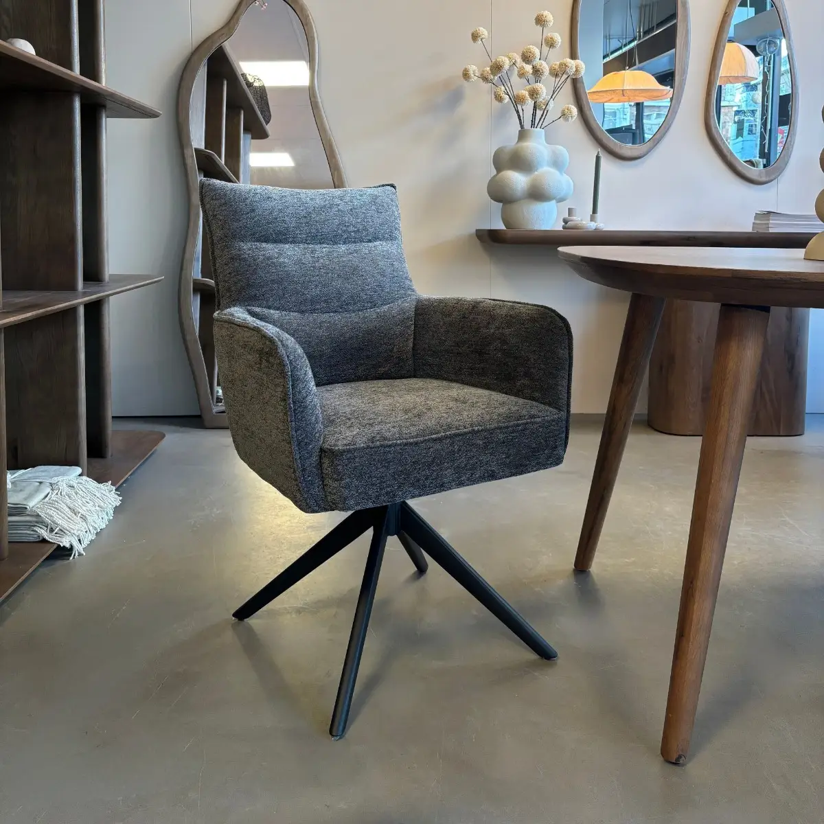 Reefs Interior Eetkamerstoel Paul | Antraciet | H91xB61xD65 cm