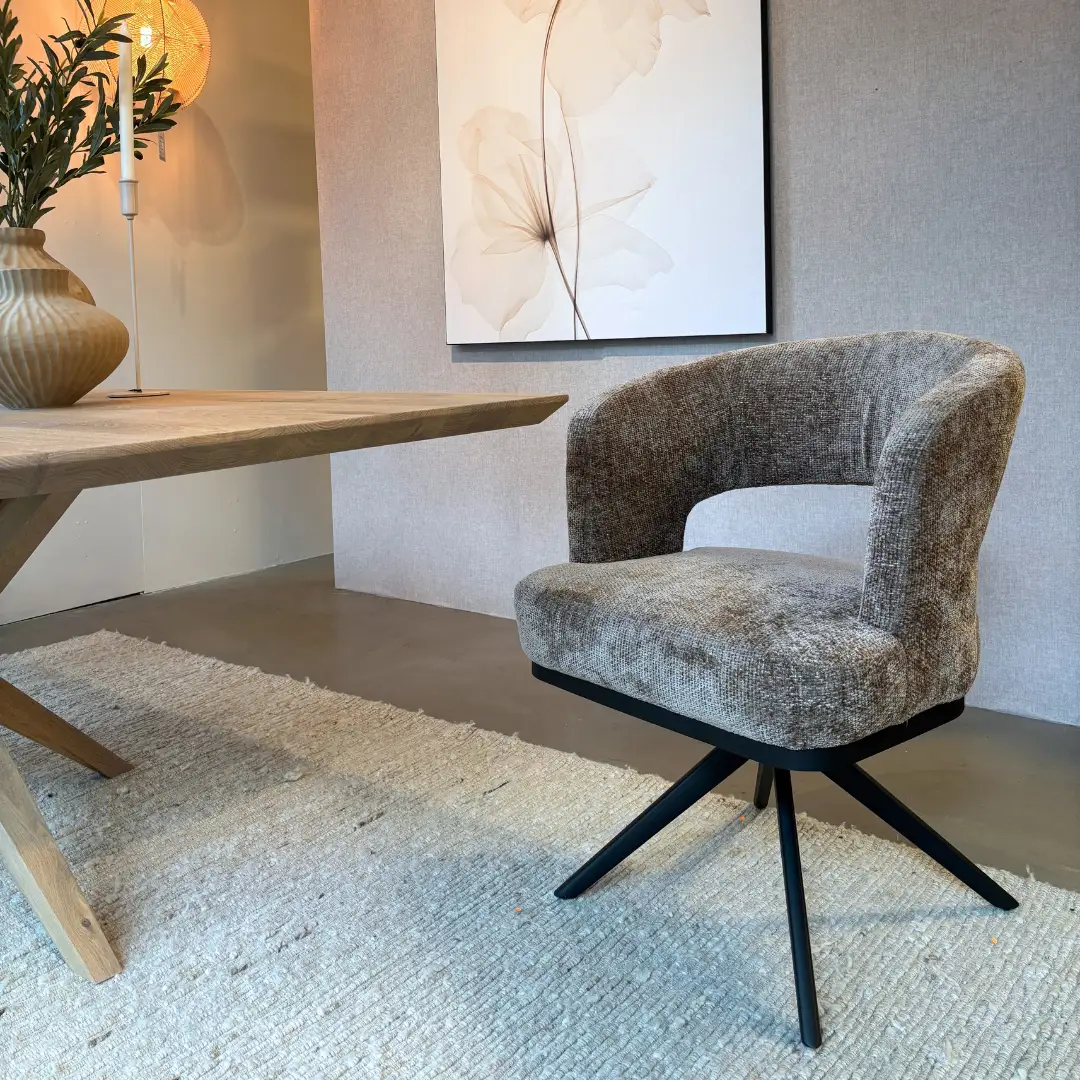 Reefs Interior Eetkamerstoel Vera | Taupe | H83xB63xD65 cm