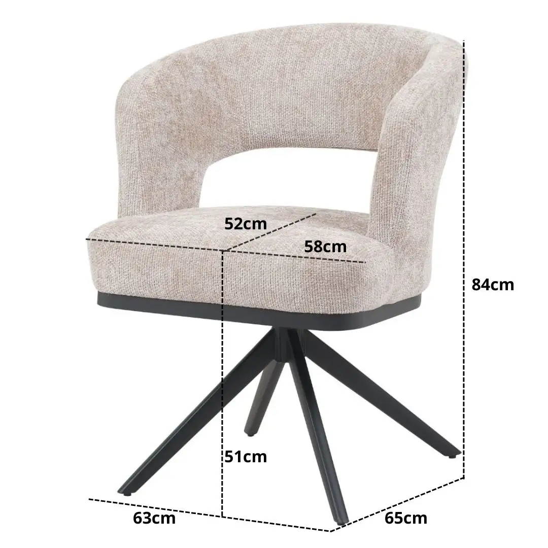 Reefs Interior Eetkamerstoel Vera | Taupe | H83xB63xD65 cm