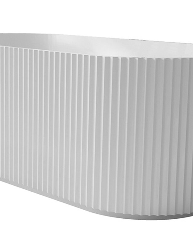 Wiesbaden Rivi vrijstaand ligbad 180 x 80 cm acryl mat wit met waste mat wit