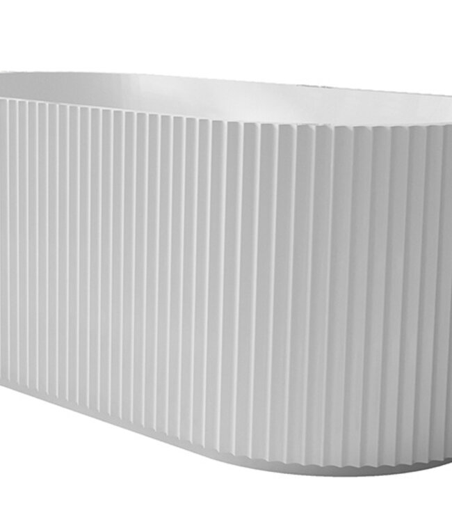 Wiesbaden Rivi vrijstaand ligbad 180 x 80 cm acryl mat wit met waste mat wit
