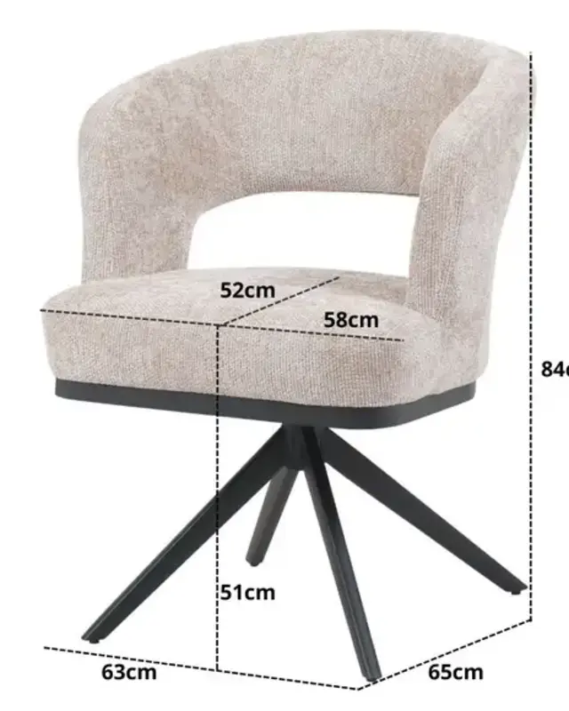Reefs Interior Eetkamerstoel Vera | Bruin | H83xB63xD65 cm
