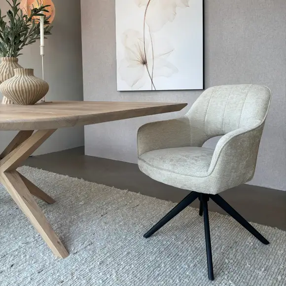 Reefs Interior Eetkamerstoel Sofie | Naturel | H86xB60xD65 cm