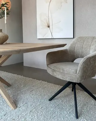 Reefs Interior Eetkamerstoel Sofie | Taupe | H86xB60xD65 cm